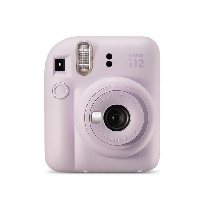Fujifilm Instax Mini 12 Lilac Purple Camara Instantanea - Tamaño de Imagen 62x46mm - Flash Auto - Exposicion Automatica - Mini Espejo para Selfies - Modo Primer Plano