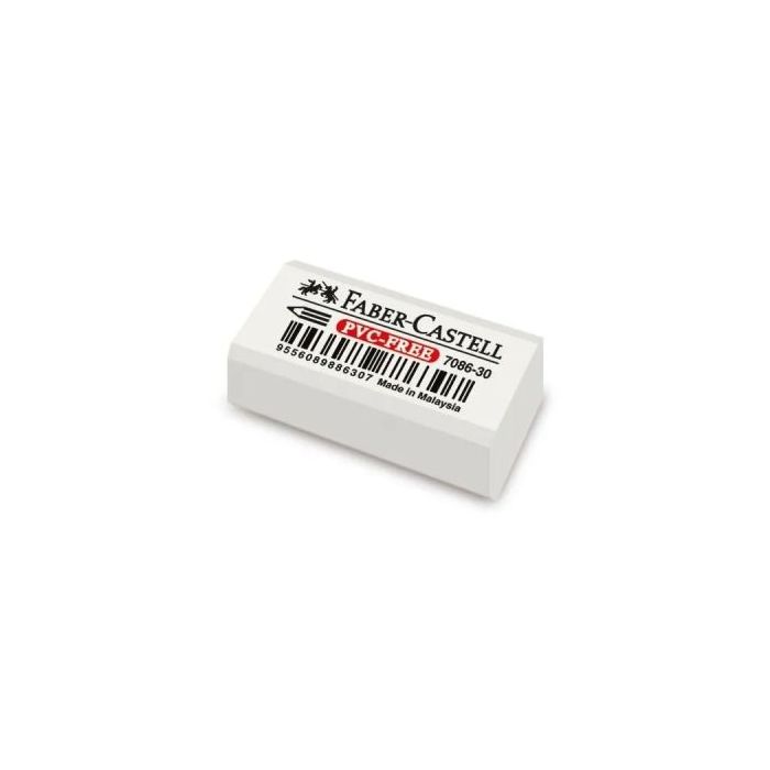 Faber-Castell 7086 Goma de Borrar Compacta de Plastico sin PVC - Borrado Limpio y Facil
