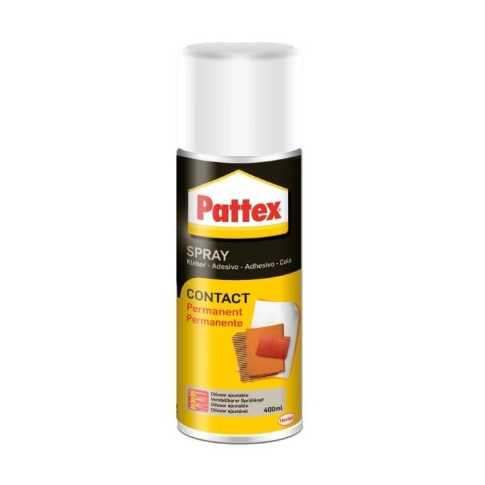 Pattex Contact Spray Cola de Contacto en Spray 400 ml - Pega con Maxima Resistencia - Para una Amplia Variedad de Materiales - Ideal para Madera, Papel, Carton y Metales