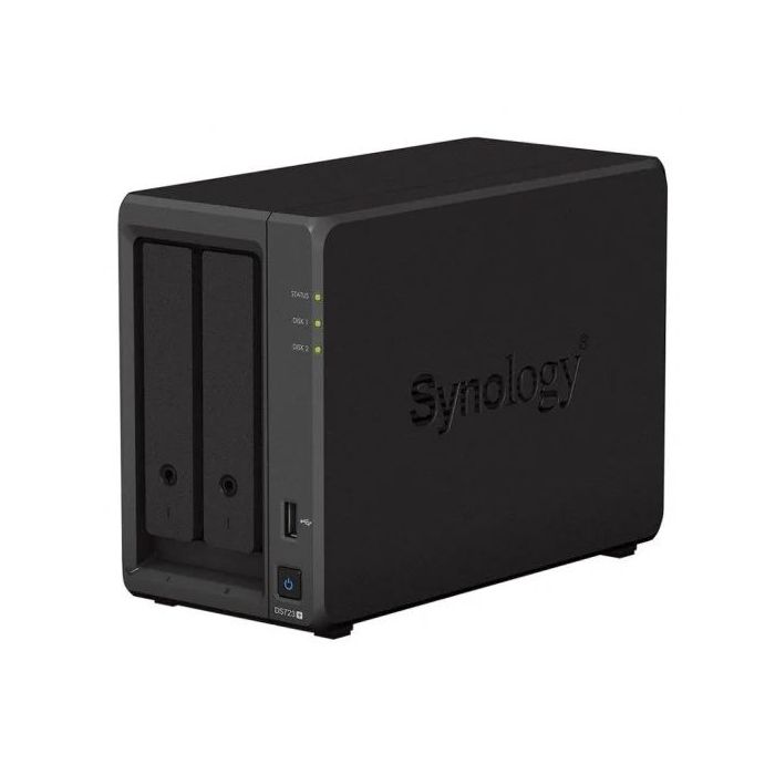 Synology DiskStation DS723+ Servidor de Almacenamiento NAS - Hasta 2 Unidades de Almacenamiento - Interfaz Soportado M.2, SATA III - Compatible con 2.5", 3.5" - 2x RJ-45, 1x USB 3.2