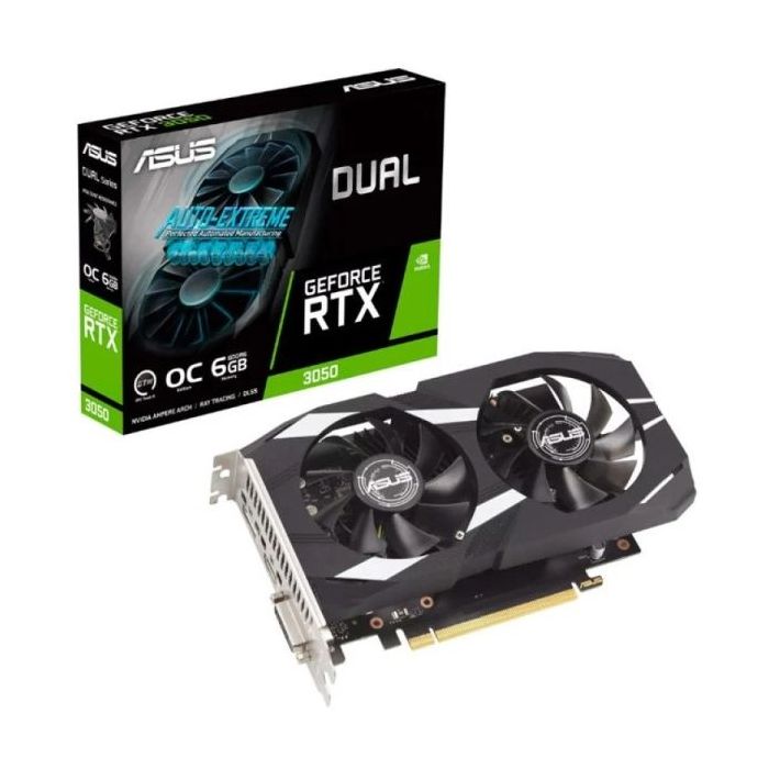 Asus Dual GeForce RTX 3050 OC Edition Tarjeta Grafica 6GB GDDR6 - HDMI, DVI, DisplayPort
