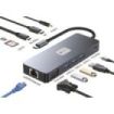 Leotec Adaptador 11 en 1 Plus USB-C a 1xDisplayPort, 1xHDMI, 1xVGA, 1xRJ45, 3xUSB-A 3.2, 1xUSB-C PD, 1xTF+1xSD, 1x Audio - Color Gris