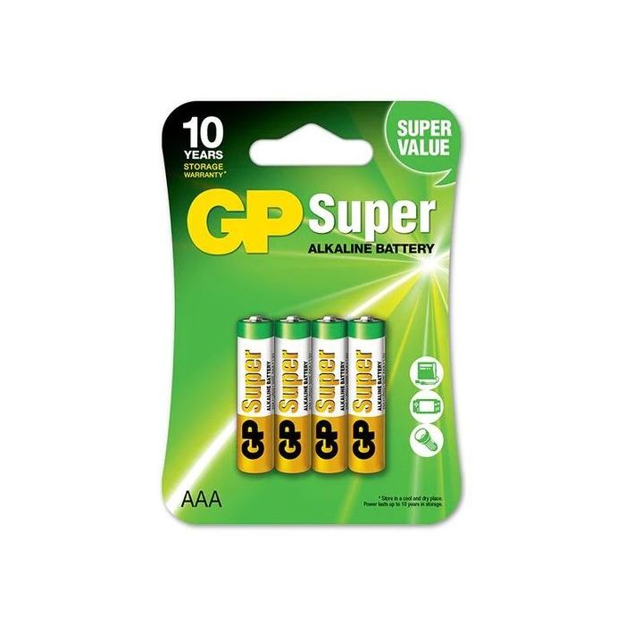 GP Pack de 4 Pilas Super Alcalinas LR03 AAA 1.5V