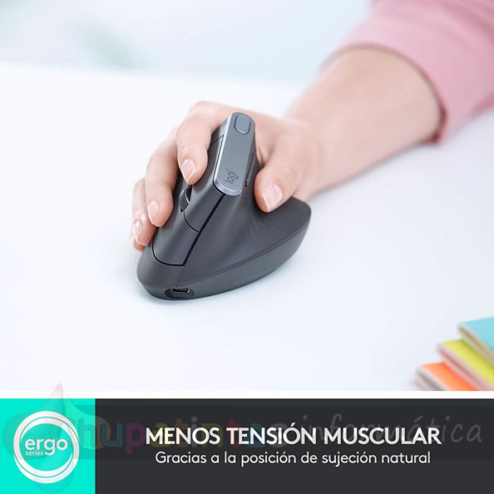 Logitech MX Vertical Ratón Ergonómico Avanzado 4000dpi - Angulo Vertical de 57º - 4 Botones Programables-6