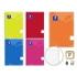 Golden Extra Pack de 5 Cuadernos Folio 80 Hojas 90gr Cuadricula - Margen Remarcado - Tapa Polipropileno Translucido - Colores Surtidos