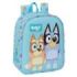 Safta Bluey Mochila Guarderia - Adaptable a Carro - Asa de Mano - 22x27x10cm - Color Azul Claro