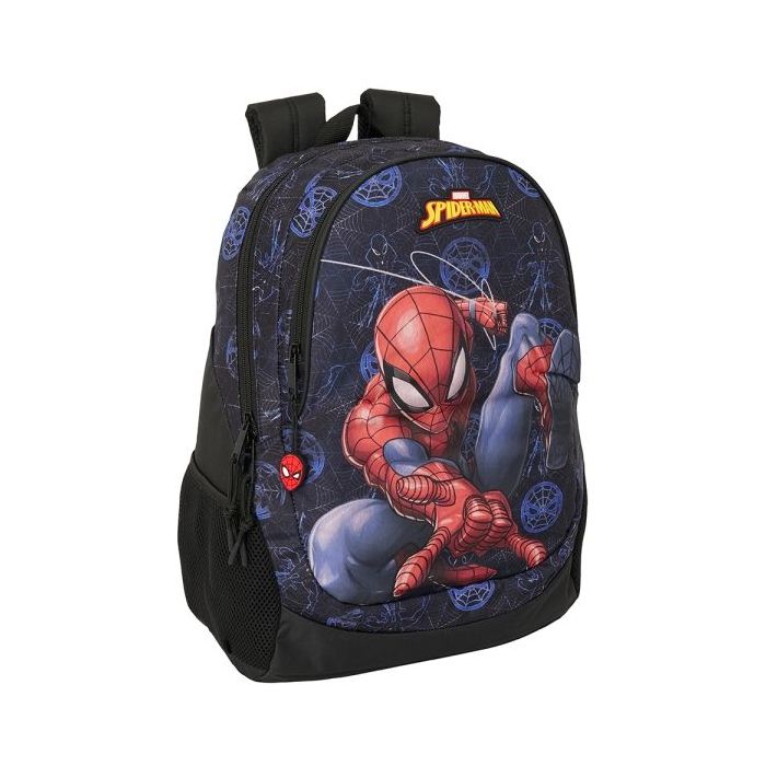 Safta Spider-Man Attack Mochila - Adaptable a Carro - Asa de Mano - 32x44x16cm - Color Negro