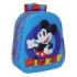 Safta Mickey Mouse Mochila - Asa de Mano - Portabotellas Lateral - 27x33x10cm - Color Azul