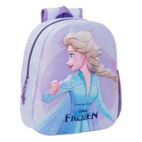 Safta Frozen Mochila 3D - Asa de Mano - Portabotellas Lateral - 27x33x10cm - Color Lavanda