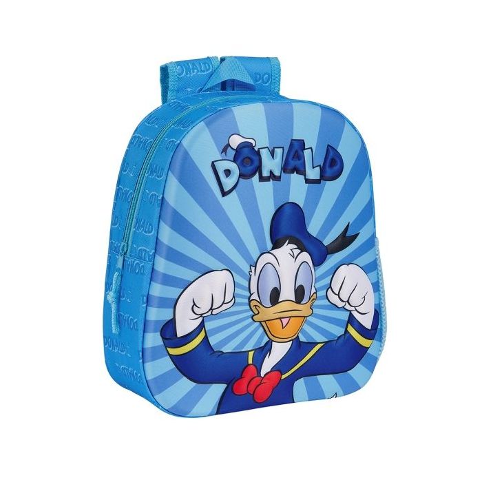Safta Donald Mochila 3D - Asa de Mano - Portabotellas Lateral - 27x33x10cm - Color Azul