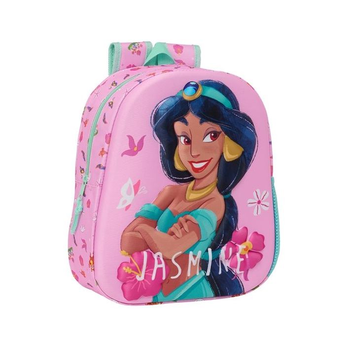 Safta Jasmine Mochila 3D - Asa de Mano - Portabotellas Lateral - 27x33x10cm - Color Rosa