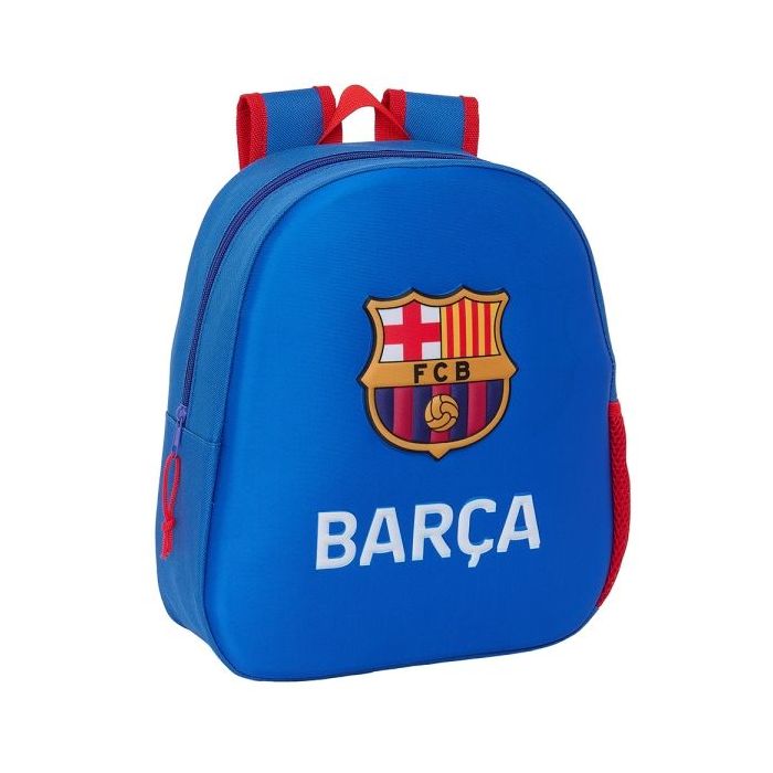 Safta F.C. Barcelona Mochila 3D - Asa de Mano - Portabotellas Lateral - 27x33x10cm - Color Azul
