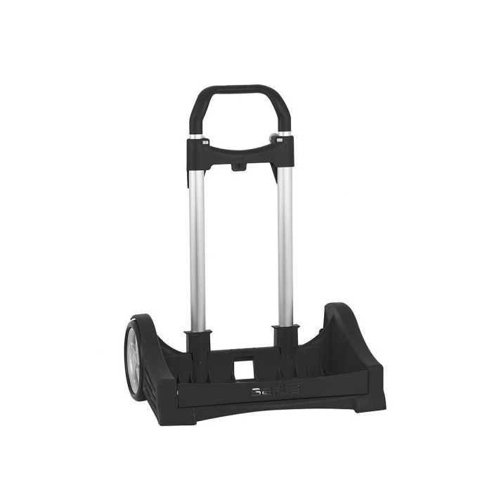 Safta Evolution Carro Portamochilas- Sujecion Universal - Ruedas de 14cm Antivibracion - Aluminio/PP - 40x85x28cm - Color Negro
