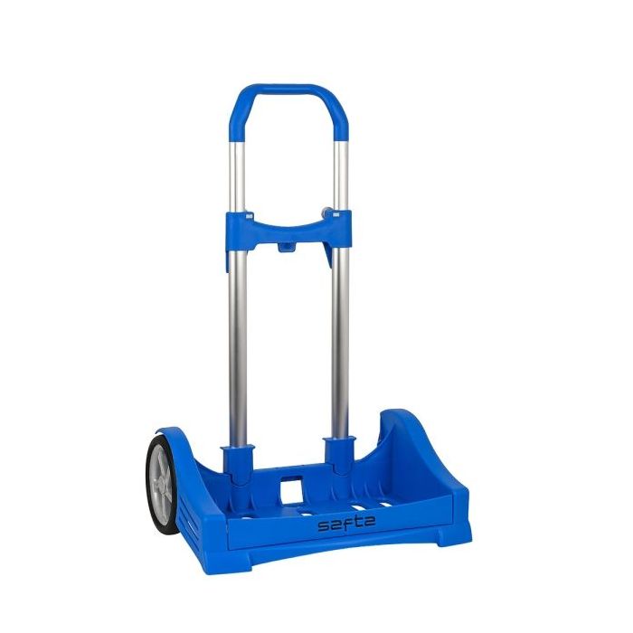 Safta Evolution Carro Portamochilas- Sujecion Universal - Ruedas de 14cm Antivibracion - Aluminio/PP - 40x85x28cm - Color Azul