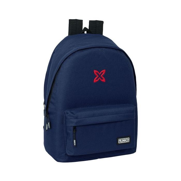 Safta Munich Basicos Mochila para Portatil 15.6" - Conector USB - 2 Compartimentos - 31x44x18cm - Color Azul Marino