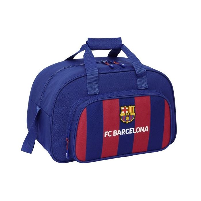 Safta F.C. Barcelona Bolsa Deporte - Bandolera Ajustable - Asa de Mano - Fondo Semirigido Extraible - 40x24x23cm - Tacos Protectores - Color Rojo y Azul