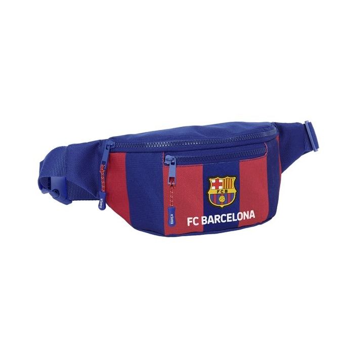 Safta F.C. Barcelona Bolsa de Cintura - 2 Compartimentos - Ajustable - 23x12x9cm - Color Rojo y Azul