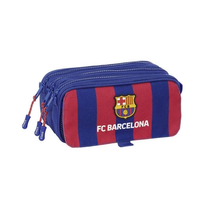 Safta F.C. Barcelona Estuche Portatodo - 3 Compartimentos - 21.5x10x8cm - Color Rojo y Azul