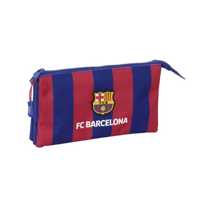 Safta F.C. Barcelona Estuche Portatodo - 3 Compartimentos - 22x12x3cm - Color Rojo y Azul