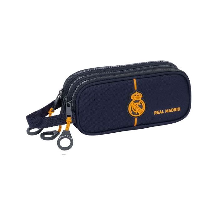 Safta Real Madrid 2ª Equipacion 24/25 Estuche Portatodo - 3 Compartimentos - Asa de Mano - 21x8.5x7cm - Color Azul Marino