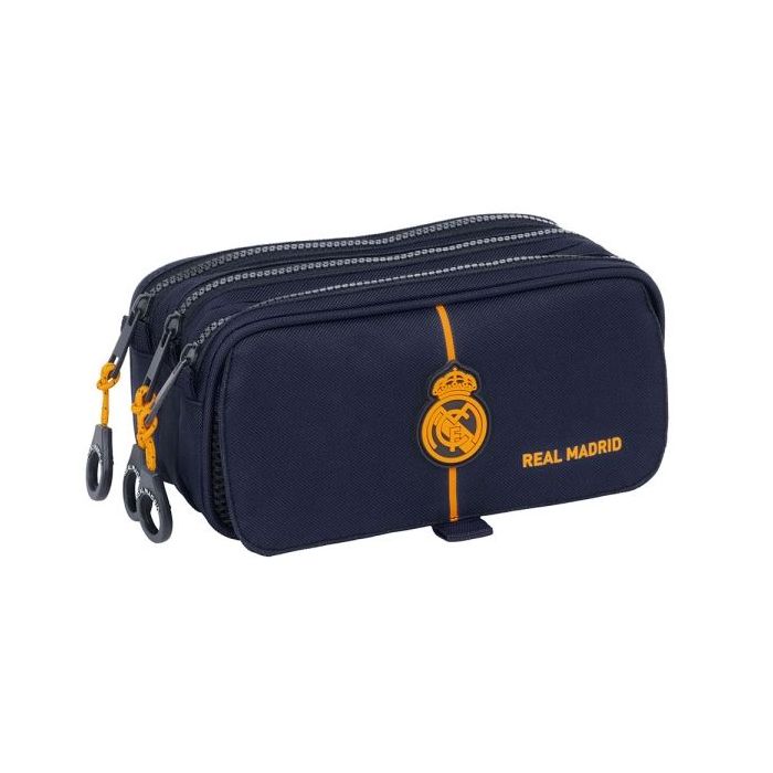 Safta Real Madrid 2ª Equipacion 24/25 Estuche Portatodo - 3 Compartimentos - 21.5x10x8cm - Color Azul Marino