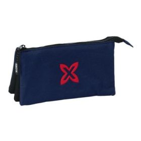 Safta Munich Basicos Estuche Portatodo - 3 Compartimentos - 22x12x3cm - Color Azul Marino