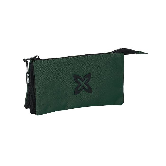 Safta Munich Basicos Estuche Portatodo - 3 Compartimentos - 22x12x3cm - Color Verde