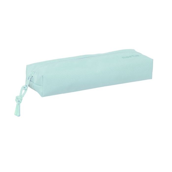 Safta Estuche Portatodo de 22cm - 1 Compartimento - Rectangular - Goma Elastica Trasera - 22x4x7cm - Color Azul Claro