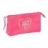 Safta Feeling Estuche Portatodo - 3 Compartimentos - 22x12x3cm - Color Rosa