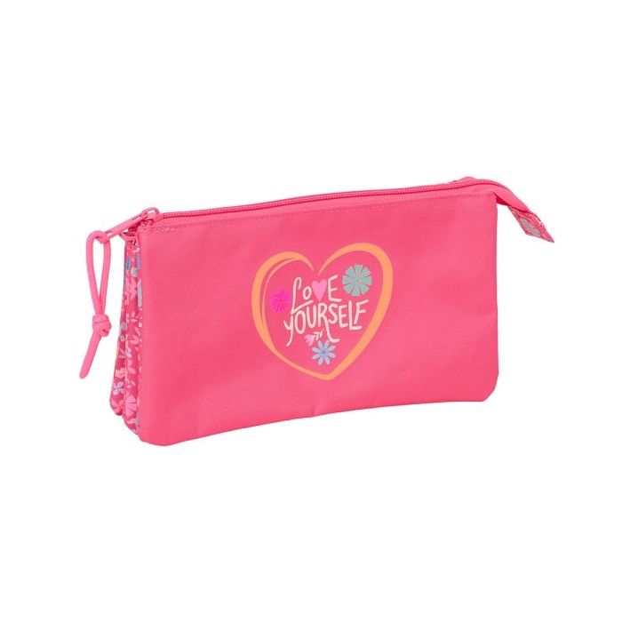 Safta Feeling Estuche Portatodo - 3 Compartimentos - 22x12x3cm - Color Rosa