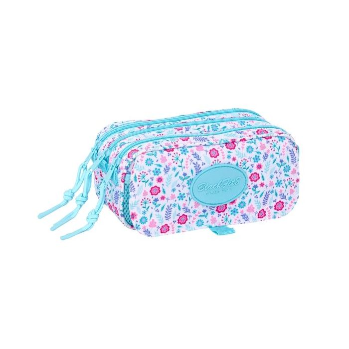 Safta Blackfit8 Cool Estuche Portatodo - 3 Compartimentos - 21.5x10x8cm - Color Azul Claro