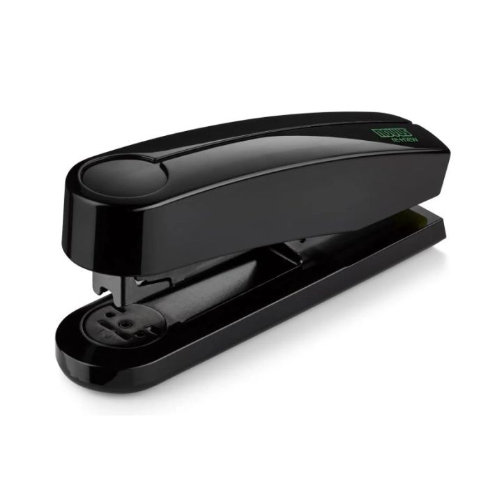 Novus B4 re+new Grapadora de Sobremesa - Fabricada con Plastico Reciclado - Hasta 40 Hojas - Grapado Abierto, Cerrado y Clavado - Incluye 200 Grapas - Color Negro