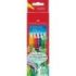 Faber-Castell Jumbo Grip Pack de 6 Lapices de Colores Triangulares con Grip de Agarre - Mina Extragruesa Jumbo - Acuarelable y Lavable - Colores Surtidos