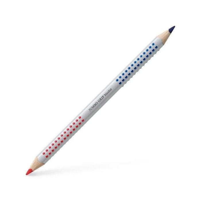 Faber-Castell Jumbo Grip Lapiz Bicolor Triangular - Zona de Agarre - Respetuoso con el Medio Ambiente - Mina Resistente a la Rotura - Color Rojo/Azul