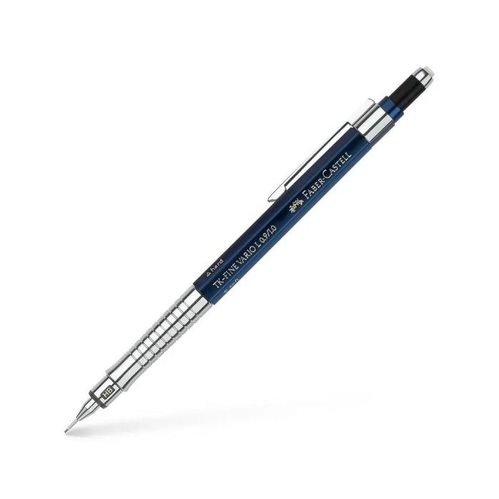 Faber-Castell TK-Fine Vario L Portaminas HB 1mm - Con Goma de Borrar - Clip de Metal - Color Azul