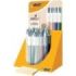 Bic 4 Colours Wood Style Expositor de 30 Boligrafos de Bola Retractiles - Punta Media de 1.0mm - Tinta con Base de Aceite - Diseño Madera - 4 Colores
