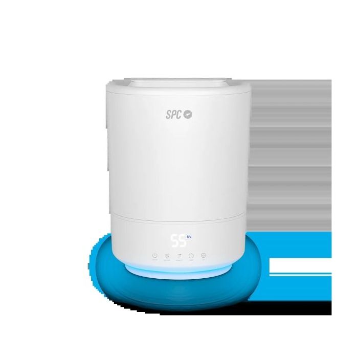 SPC Evadne Humidificador Ultrasonico e Inteligente 4.5L - Temporizador hasta 12h - Modo Automatico, Manual y Noche - Color Blanco