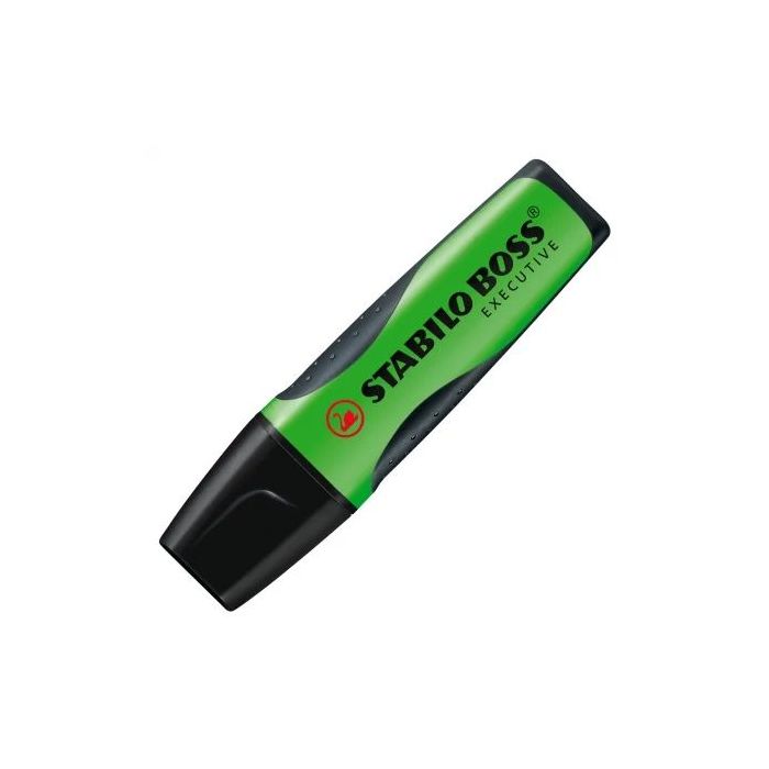 Stabilo Boss Executive Marcador Fluorescente - Zona de Agarre - Trazo entre 2 y 5mm - Recargable - Tinta con Base de Agua - Color Verde