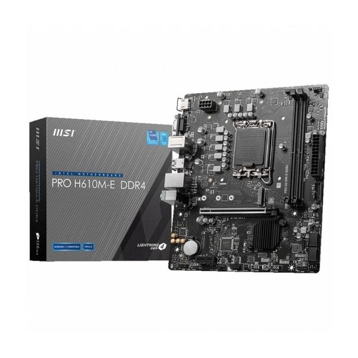 MSI Pro H610M-E Placa Base Intel  LGA 1700 2x DDR4 - HDMI, VGA, 4x Sata III, RJ-45, USB 2.0/3.2, MicroATX
