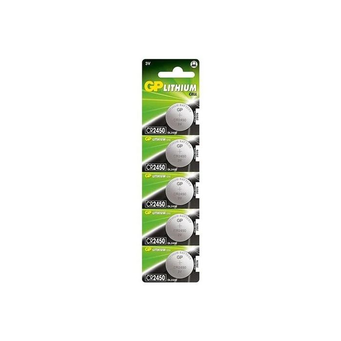 GP Lithium Pack de 5 Pilas Litio de Boton CR2450 3V