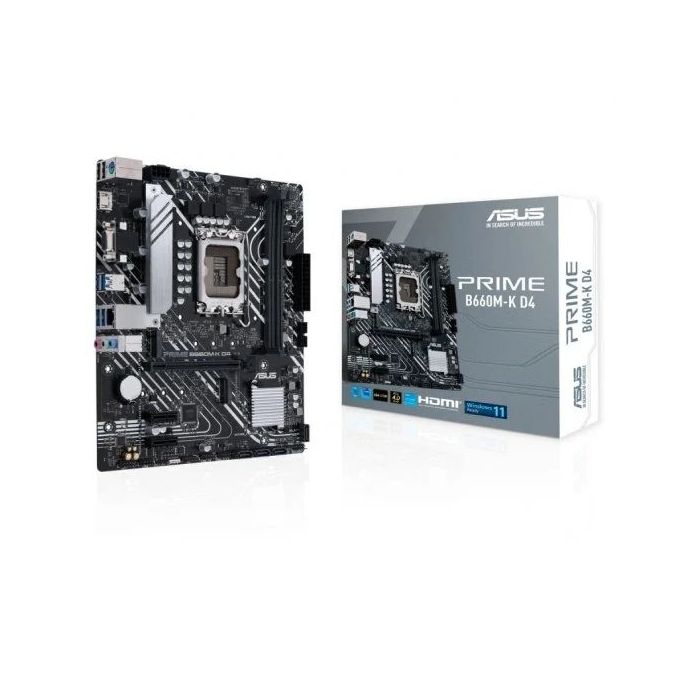 Asus Prime B660M-K D4 Placa Base Intel 1700 2x DDR4 - HDMI, M.2, PCIe3.0, 4x Sata III, USB 3.2, MicroATX