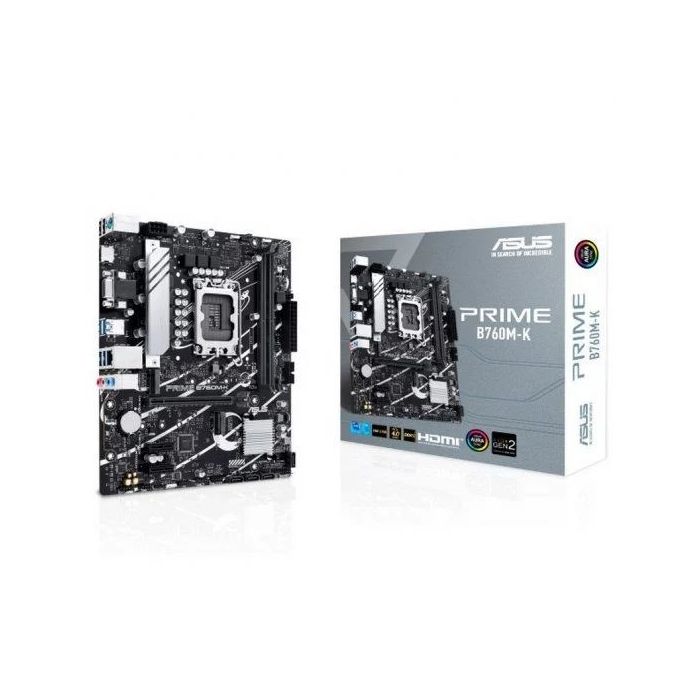 Asus Prime B760M-K Placa Base Intel 1700 - HDMI, VGA, PCIe 4.0, M2, 4x Sata III, USB 2.0, 3.2, RJ-45