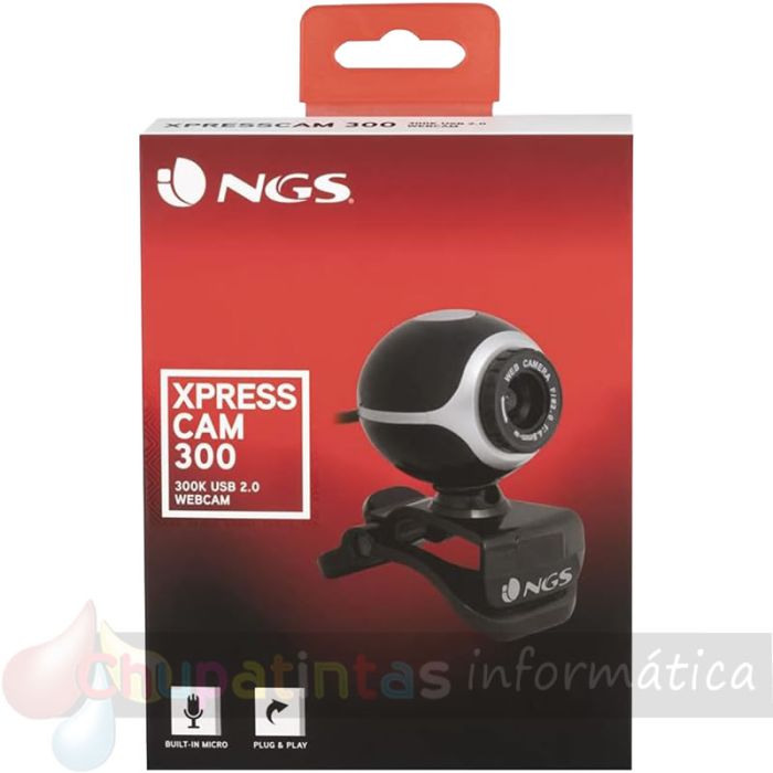 NGS XpressCam 300 Webcam 8MP - Micrófono Integrado - USB, Jack 3.5mm-4
