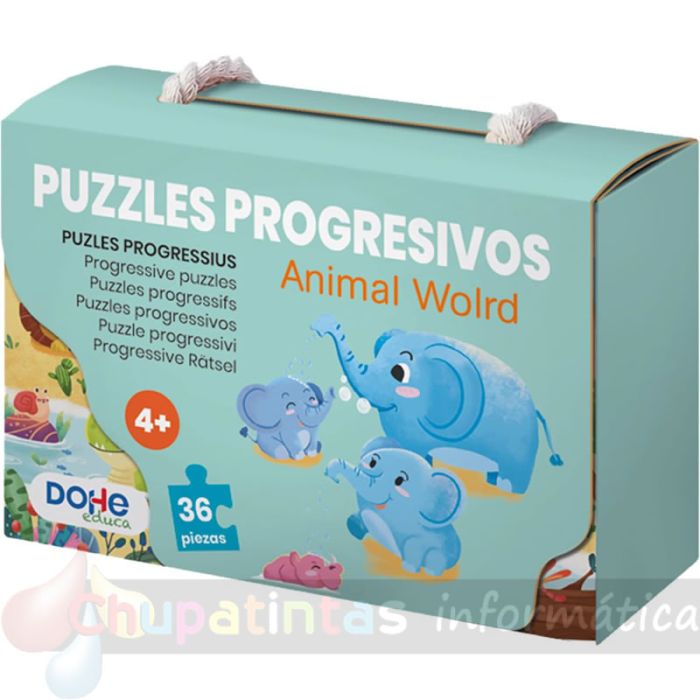 Dohe Puzle Infantil de 36 Piezas - Temática Animales - Fabricado en Doble Capa de Cartón-2