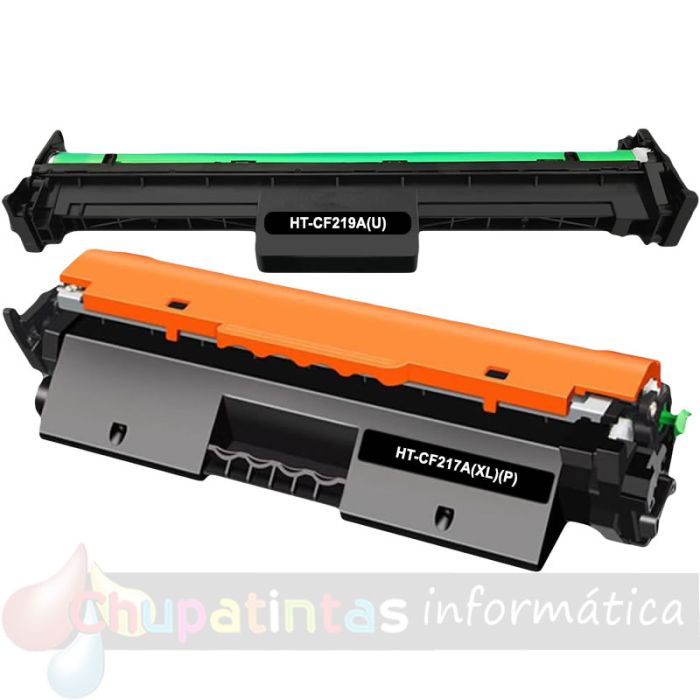 HP CF217A XL Tóner + HP CF219A Tambor de Imagen Pack de 2 Cartuchos Genéricos