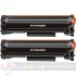 HP CF244A Negro Pack de 2 Cartuchos de Tóner Genéricos - Reemplaza 44A