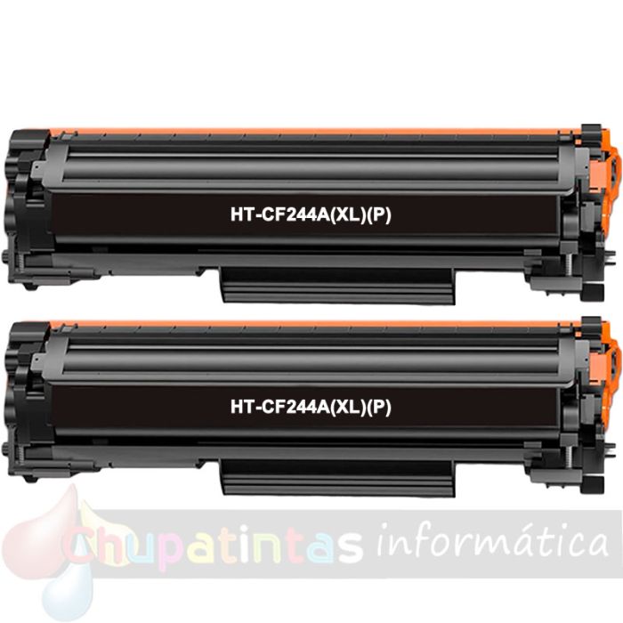 HP CF244A XL Negro Pack de 2 Cartuchos de Tóner Genéricos - Alta Capacidad/Jumbo - Reemplaza 44A