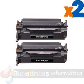HP CF259A Negro Pack de 2 Cartuchos de Tóner Genéricos