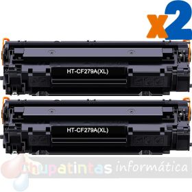 HP CF279A XL Negro Pack de 2 Cartuchos de Tóner Genéricos