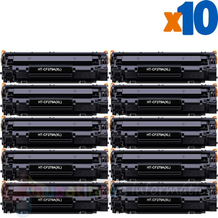 HP CF279A XL Negro Pack de 10 Cartuchos de Tóner Genéricos